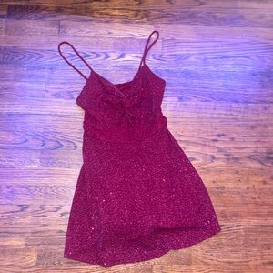 Dark red, sparkly